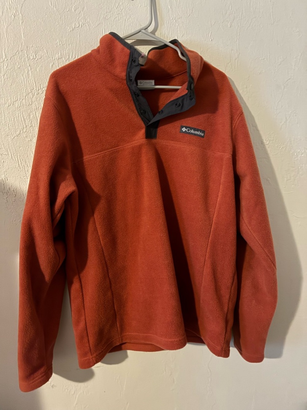 Columbia Men's Rust Orange Snap-Placket Fleece Pullover